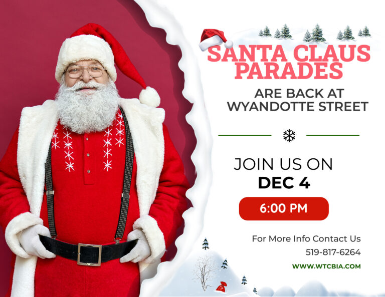 An information Santa parade flyer